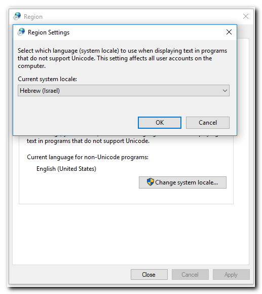 non-unicode-language-settings